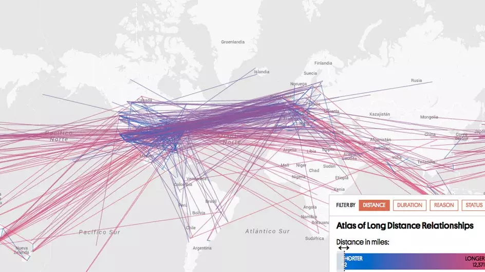 They create the world map of long-distance relationships