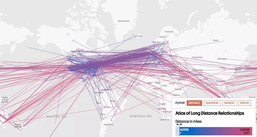 They create the world map of long-distance relationships