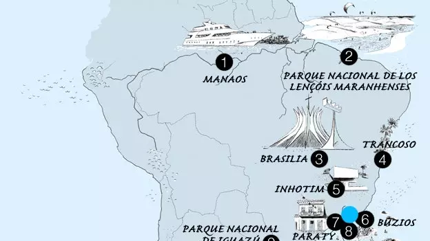 南アメリカを通る図解ルート