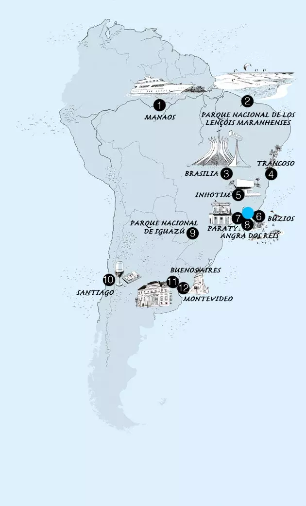 Un itinéraire illustré à travers l'Amérique du Sud