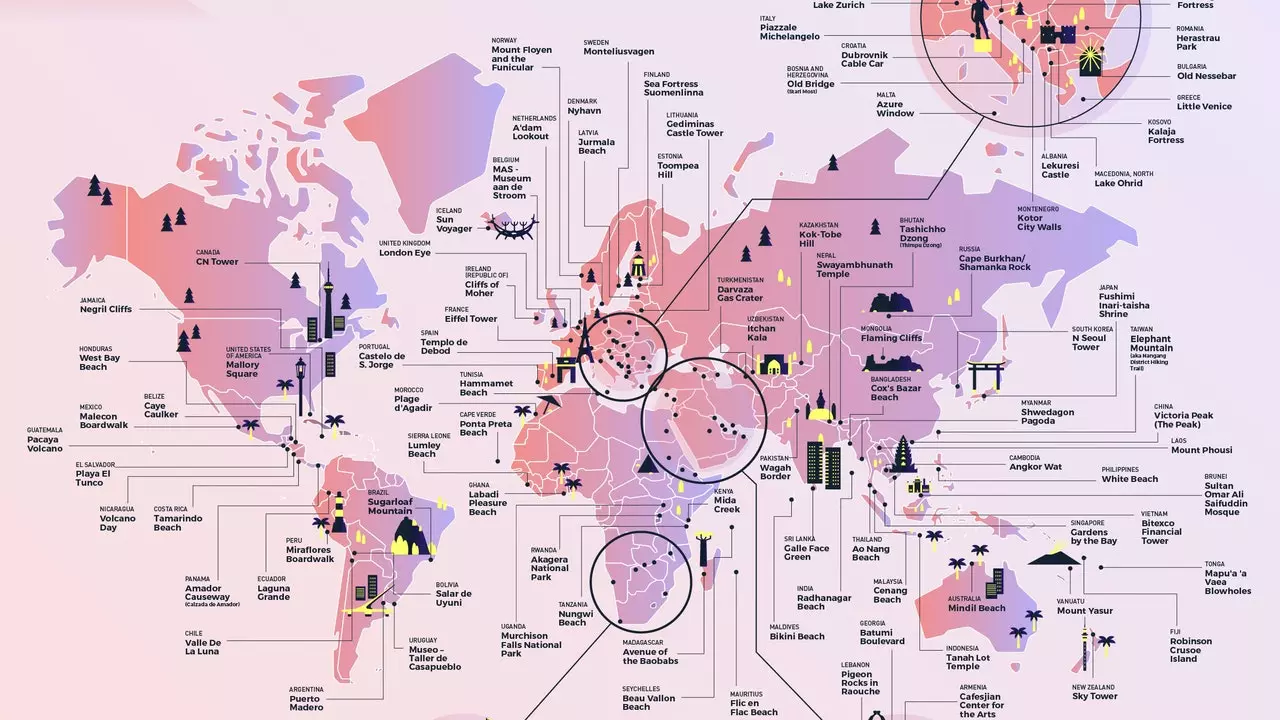 O mapa dos melhores amanheceres e entardeceres do mundo