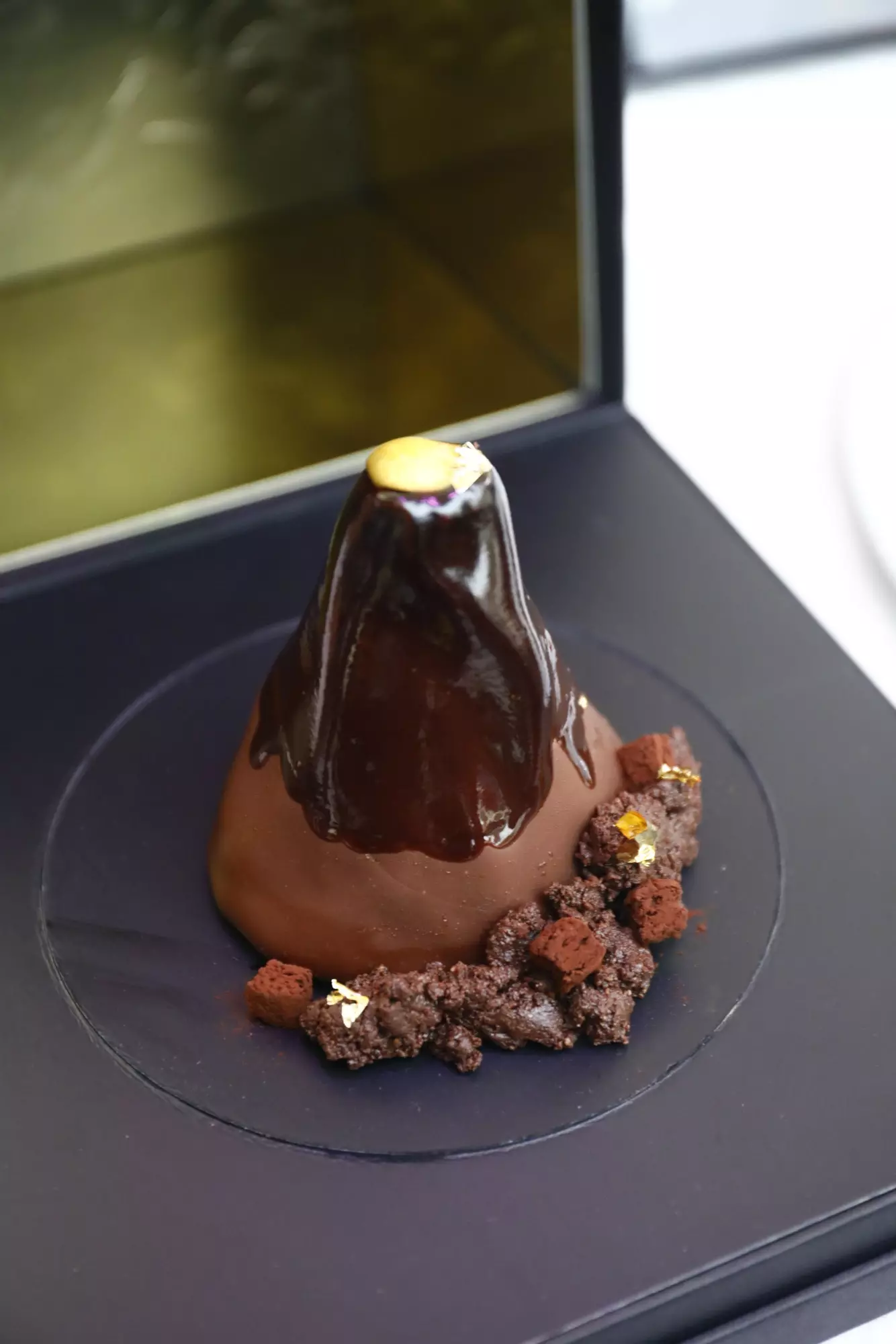 Volcan de chocolat au rhum créé par Ana Jarquin.