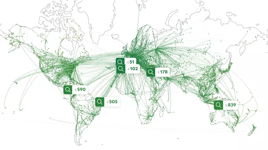 El cercador de vols en forma de mapa que no pararàs d'utilitzar