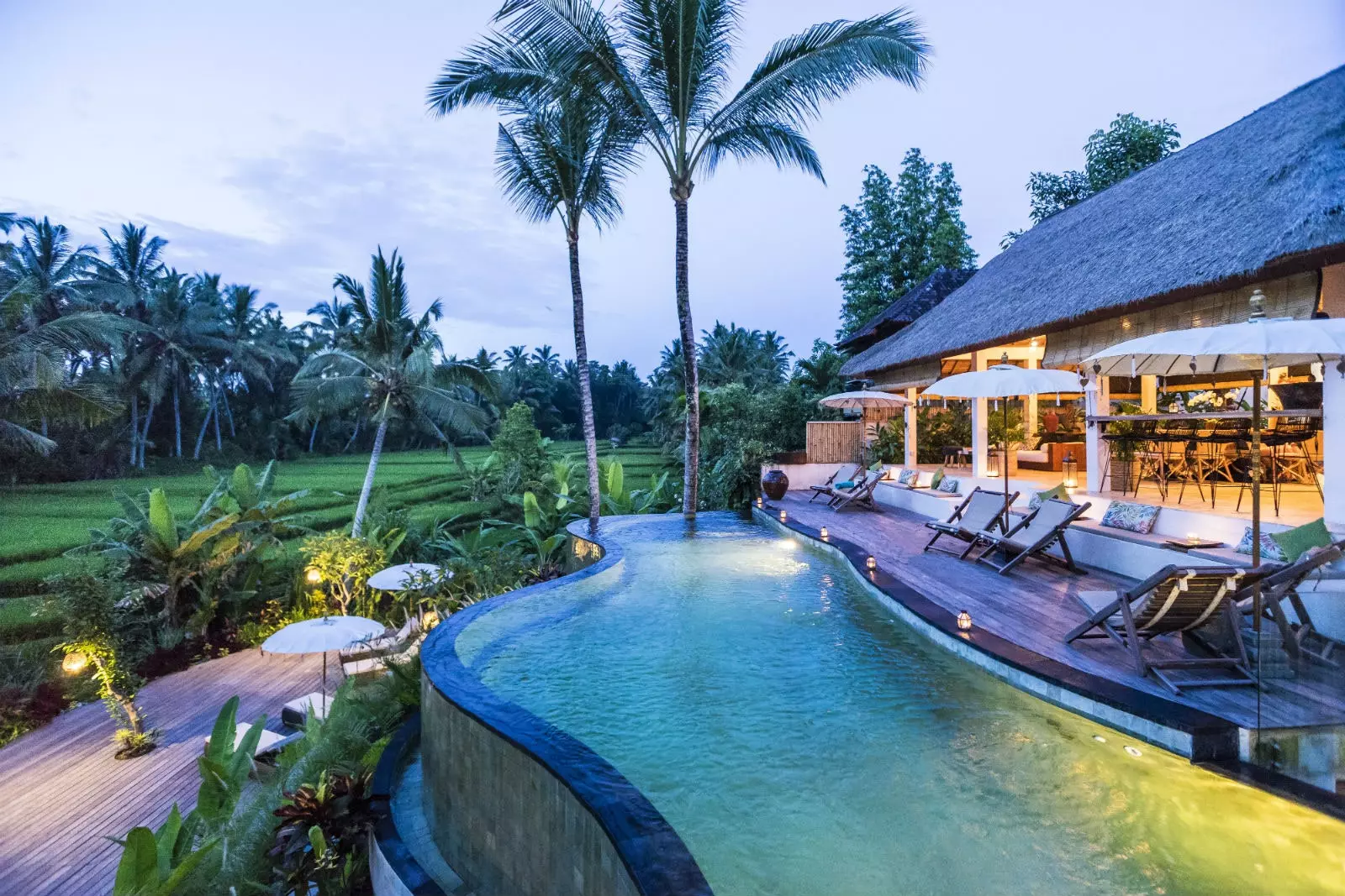 Pokojný bazén Ubud.