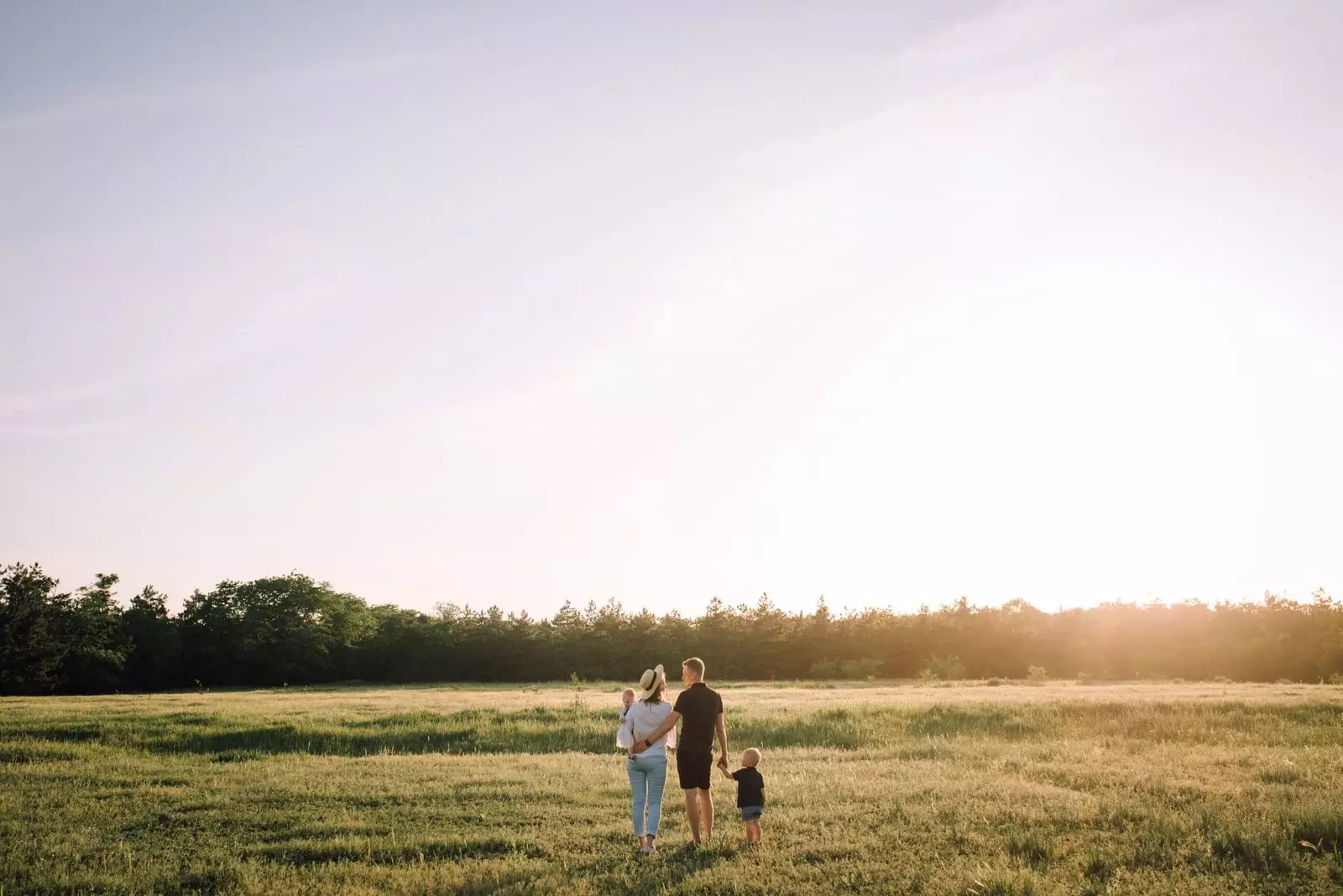 Familie im Feld