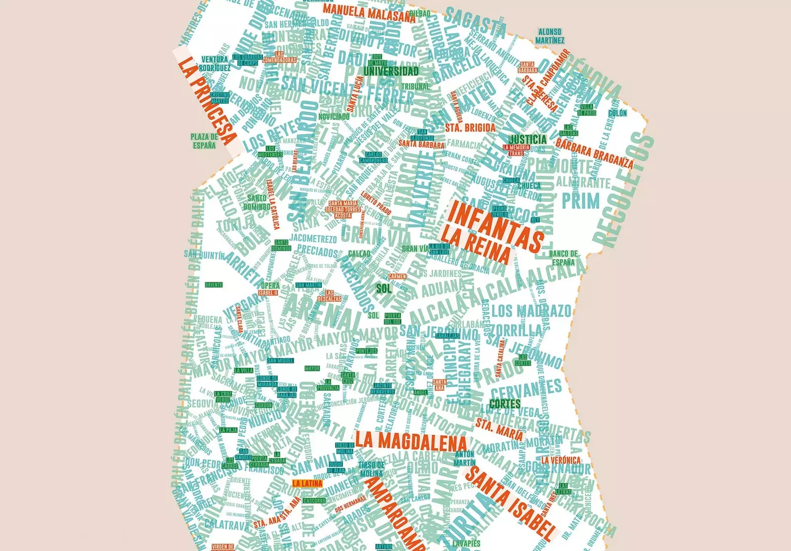 Mapa do projeto Madrid Central Mulheres nas ruas