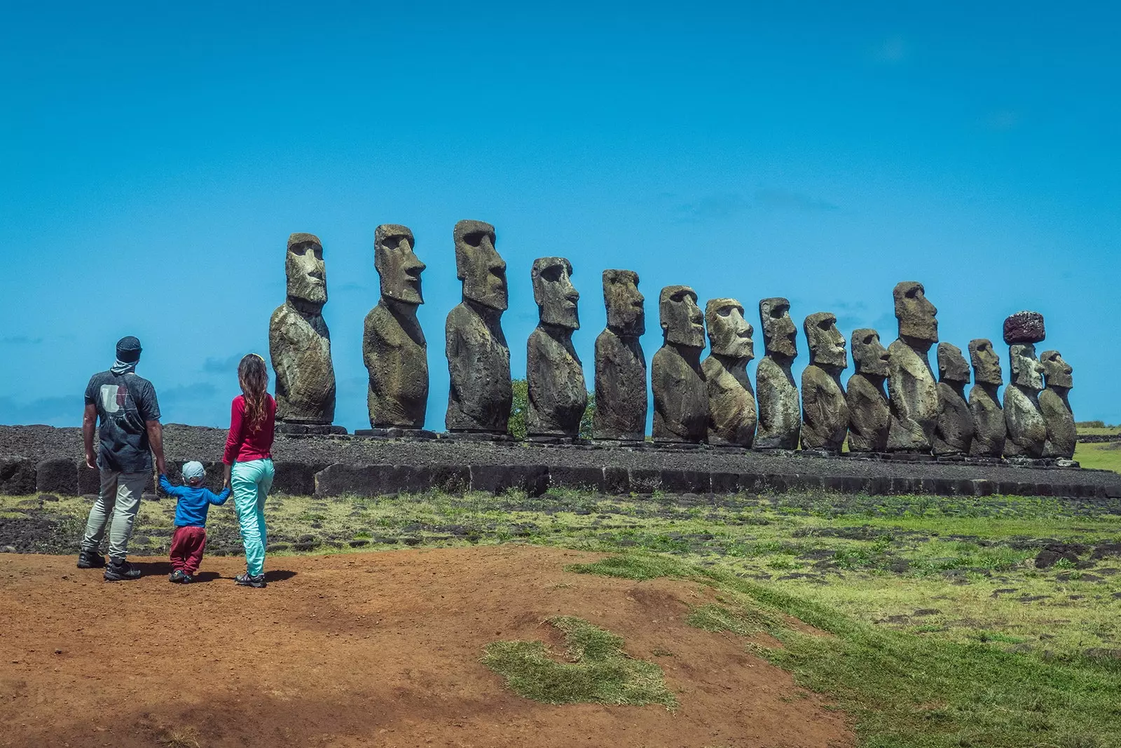 Fjölskylda 'Eitthvað að muna' á Rapa Nui páskaeyju