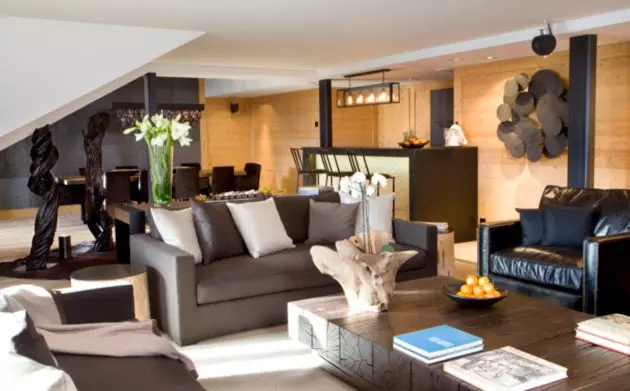 Lounge van het exclusieve My Gstaad Chatet in het Grand Hotel Park