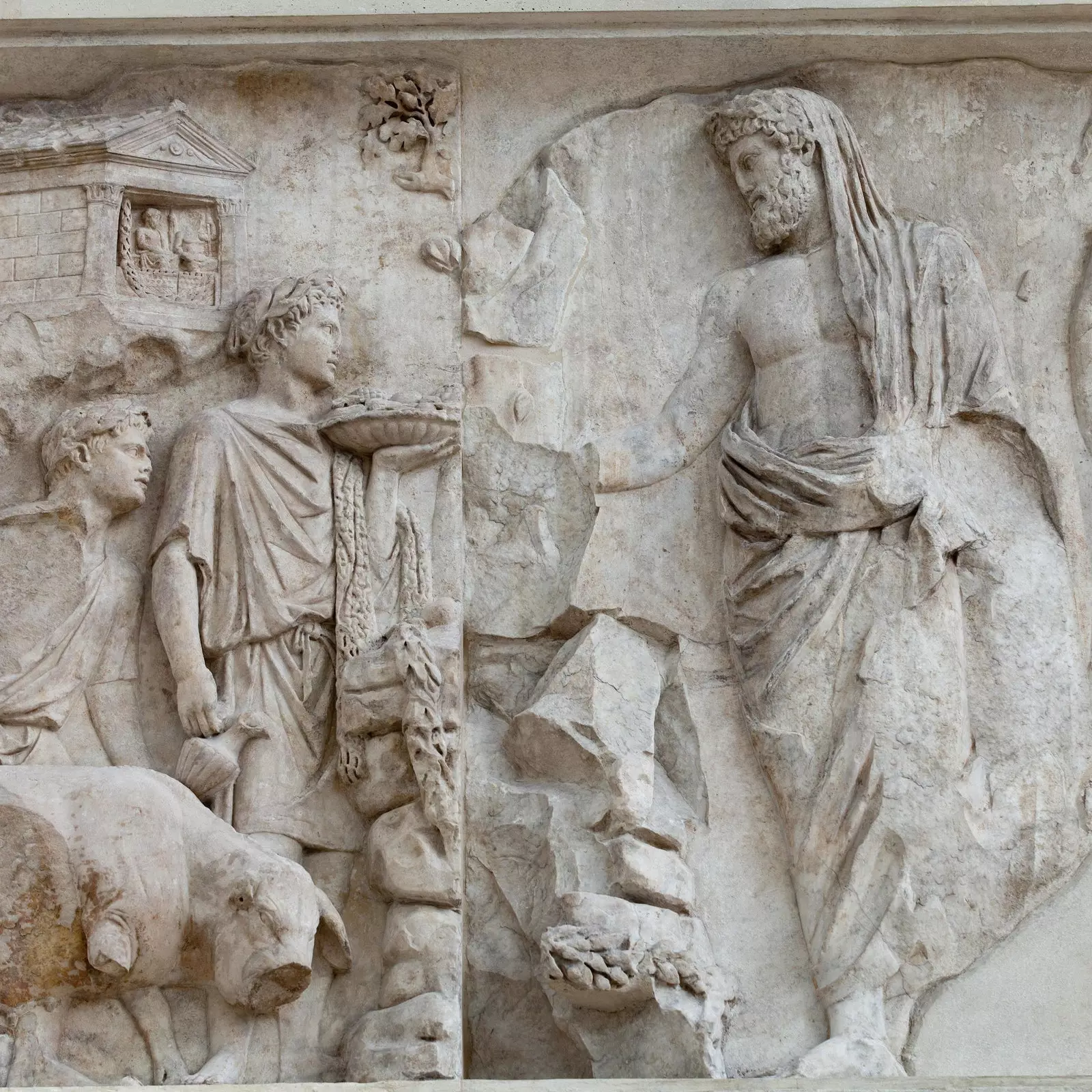 The Ara Pacis monument of Augustus shines with renewed light