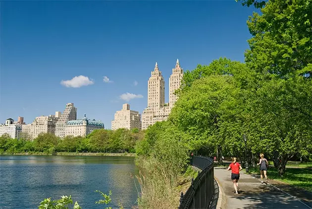 Central Park laistigh agus lasmuigh den chathair ag an am céanna