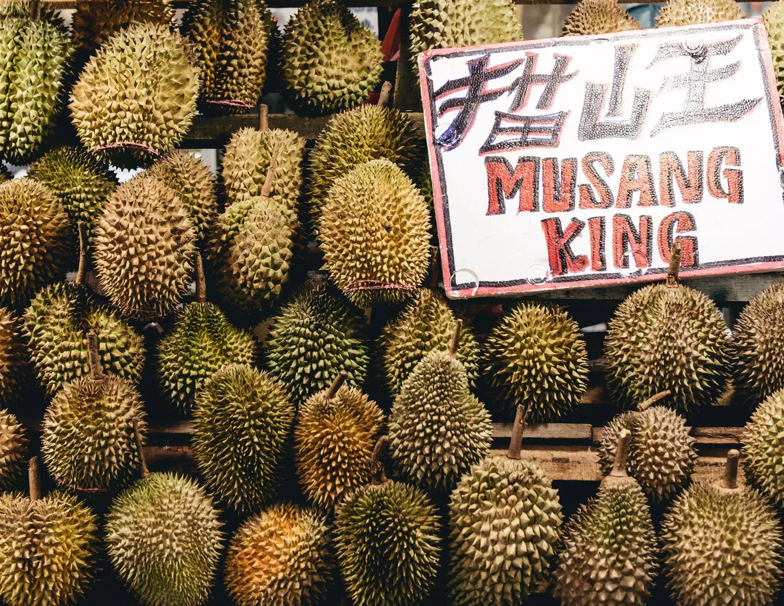 Durian står på det centrale marked