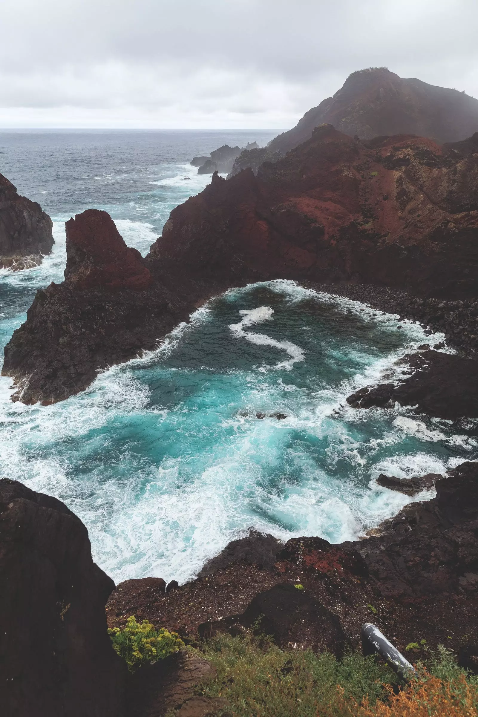 Jūra prie Ponta da Barca Santa Cruz da Graciosa Azores.