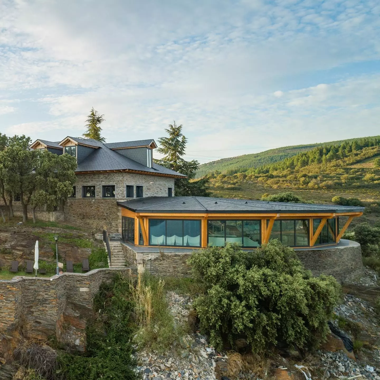 Vue sur le spa du Rock Suites Spa