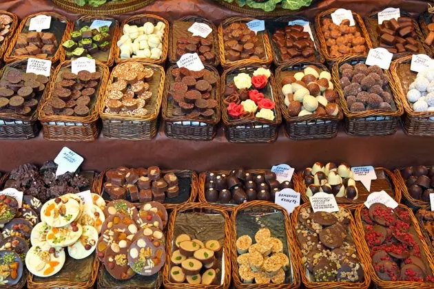 Étal de chocolat à La Boqueria