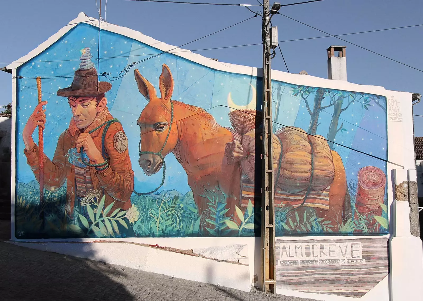 Veggmynd gert af Miguel Peralta í Escarigo Portúgal