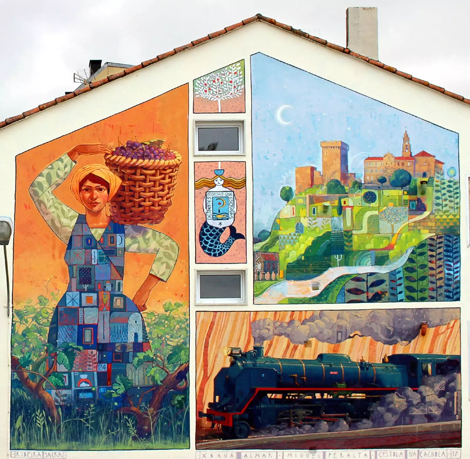 Mural de Miguel Peralta e Xoana Almar em Monforte