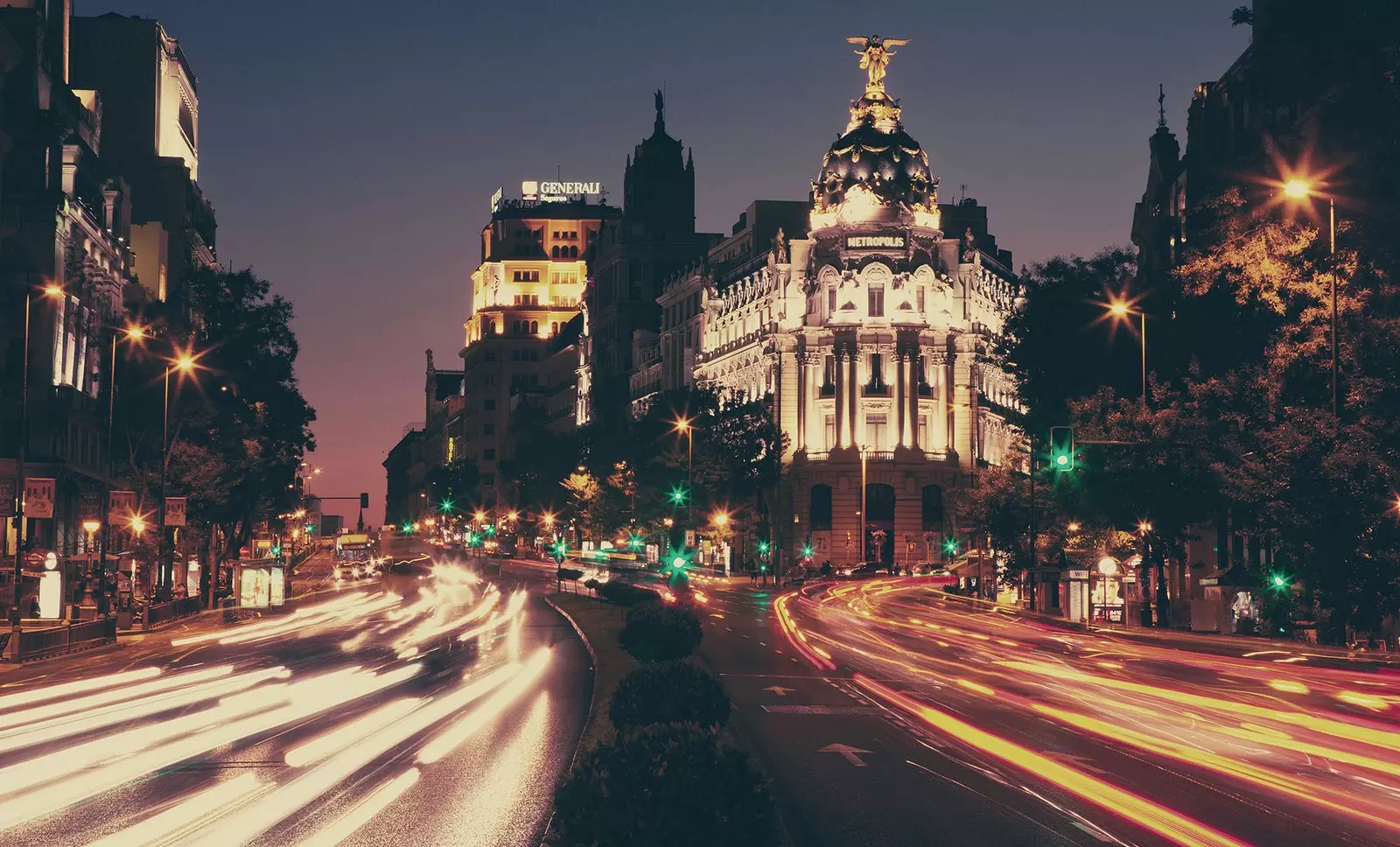 Vhod na Gran Vío iz Cibeles v Madridu