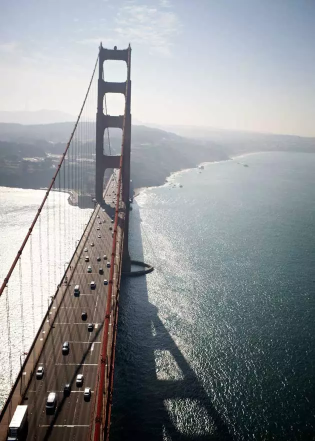 The Golden Gate seen from a helicopter from San Francisco Helicopters