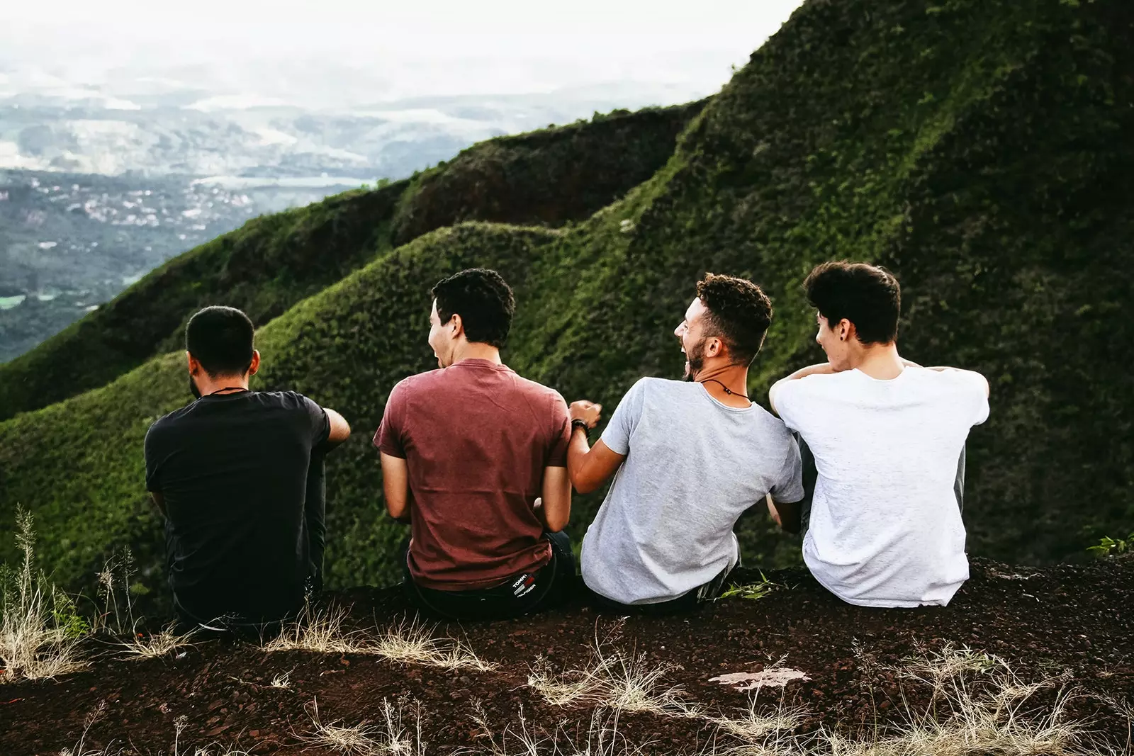 Four friends enjoy a trip together