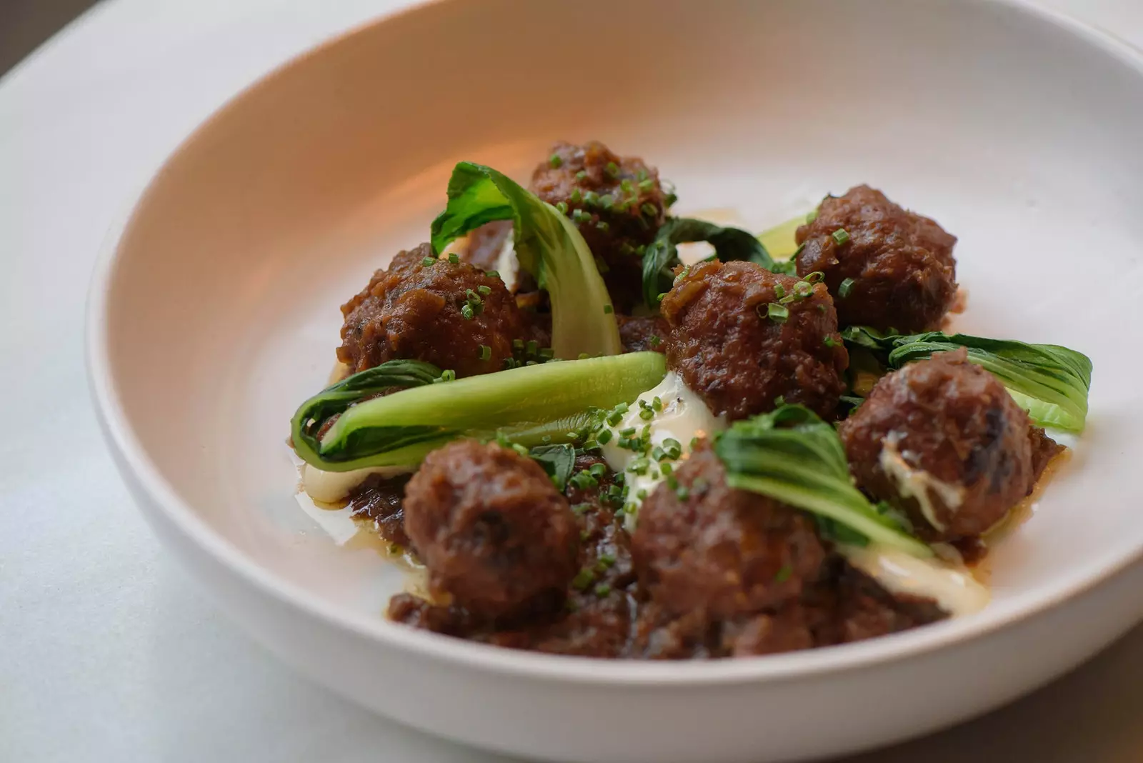 Butifarra meatballs katika Fismuler Barcelona