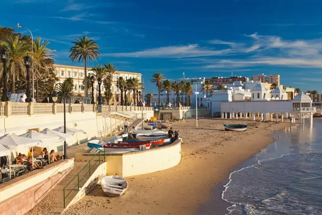 Stranden i Caleta Fortunate landskapsarkitektur möte