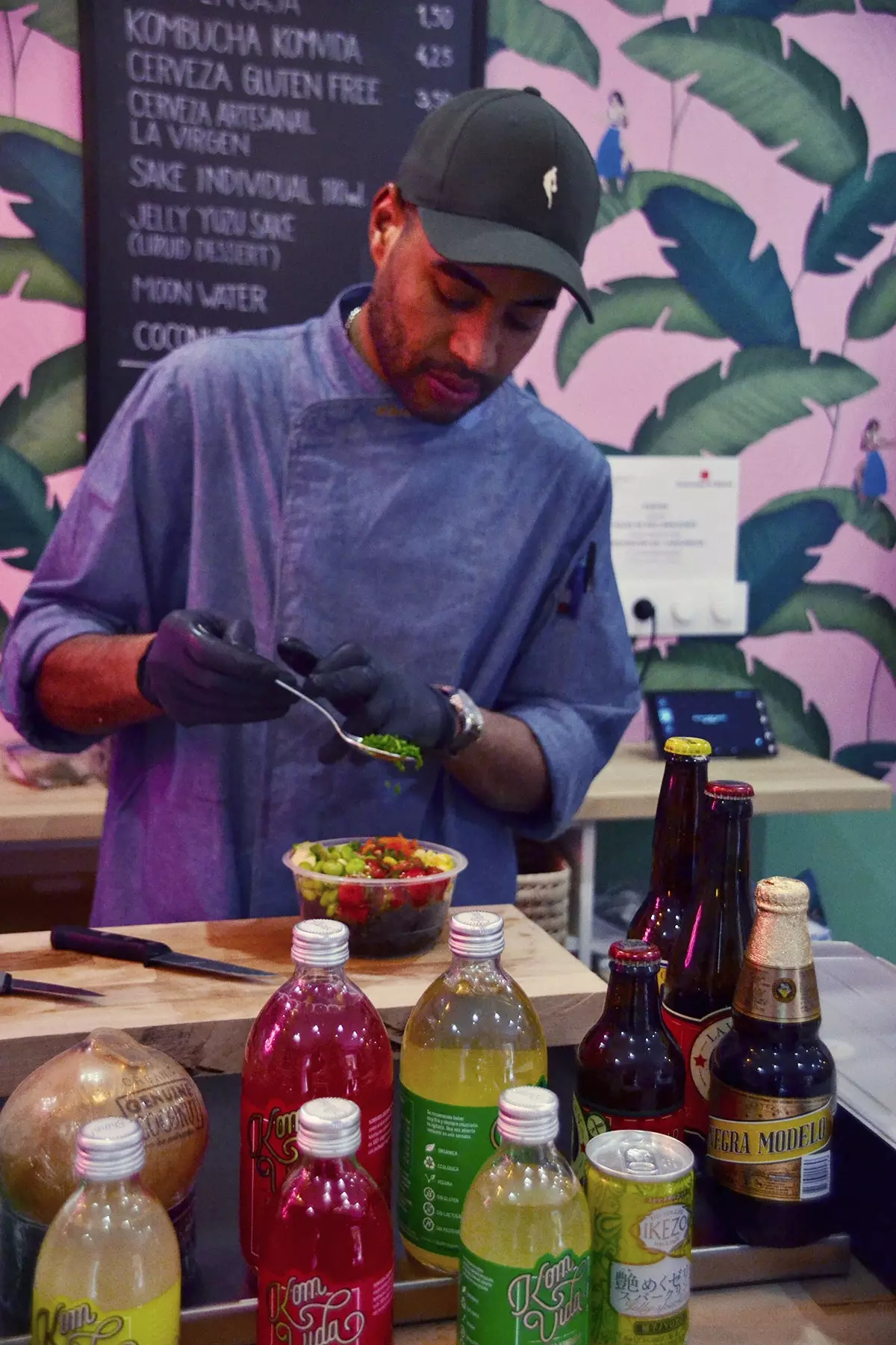 Chef Bimba prepares a personalized bowl