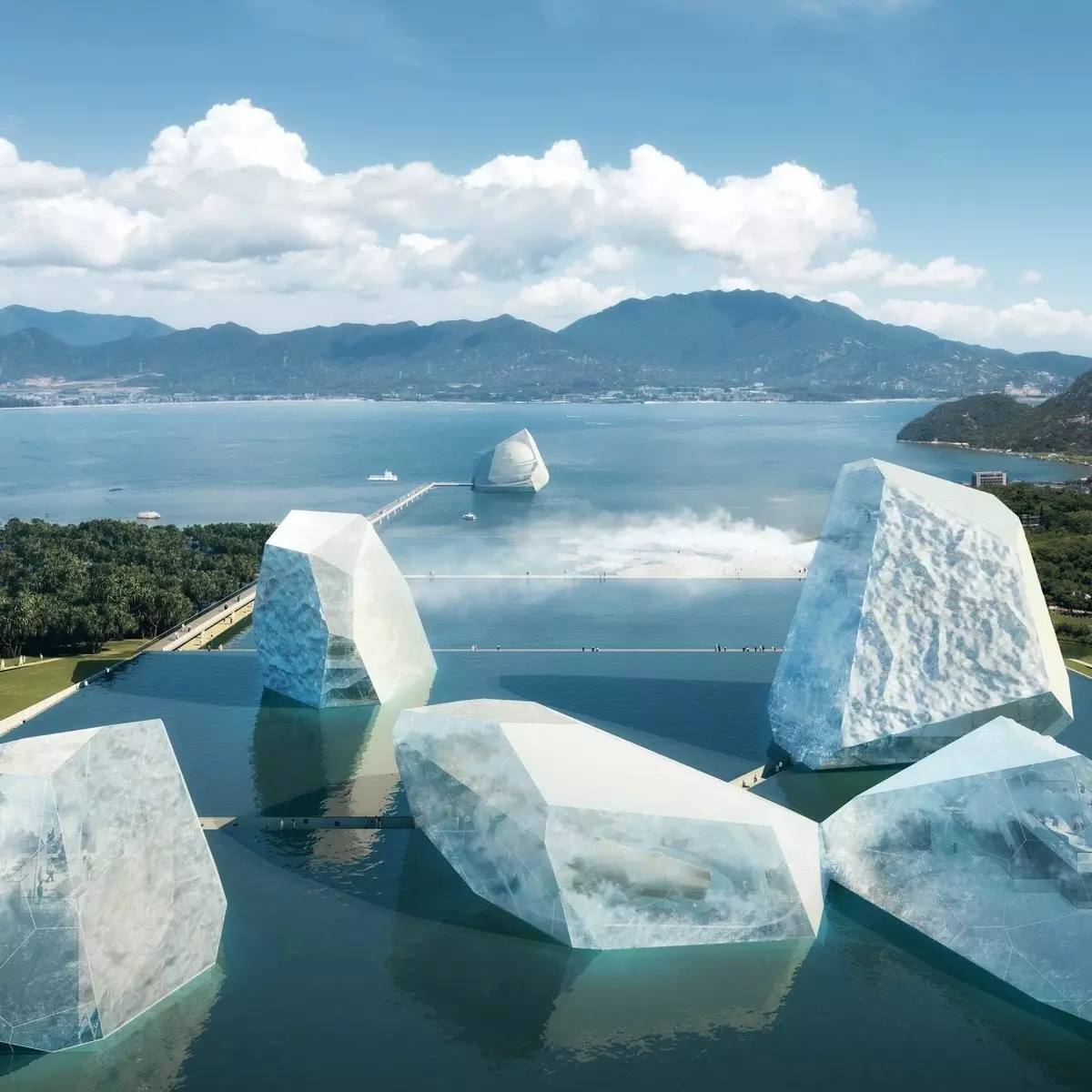 Les icebergs et la mer.