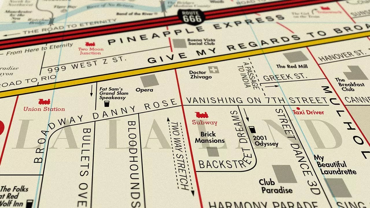 Questa mappa di Los Angeles è disegnata con i migliori film