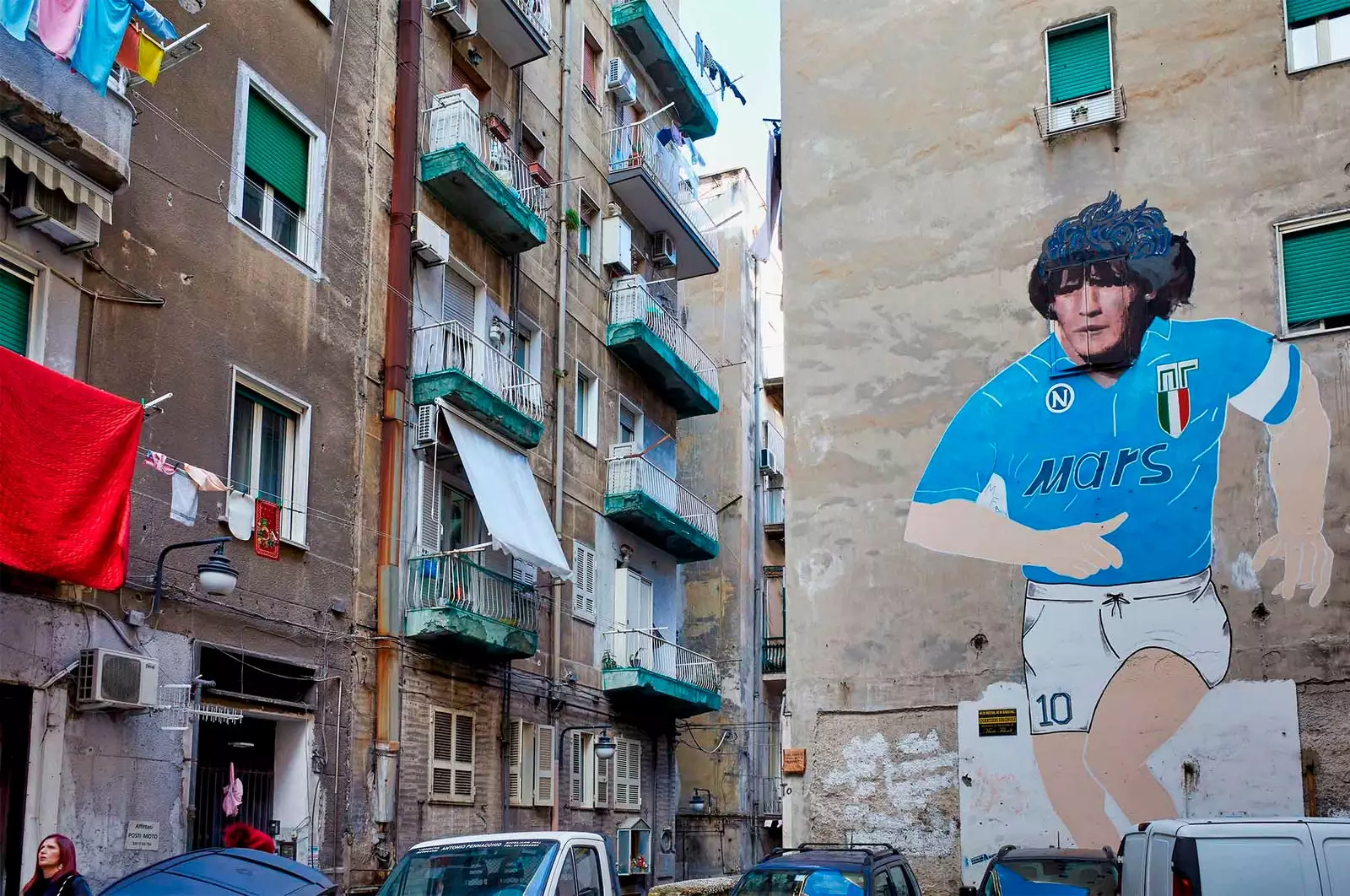 mural cu Maradona din Napoli