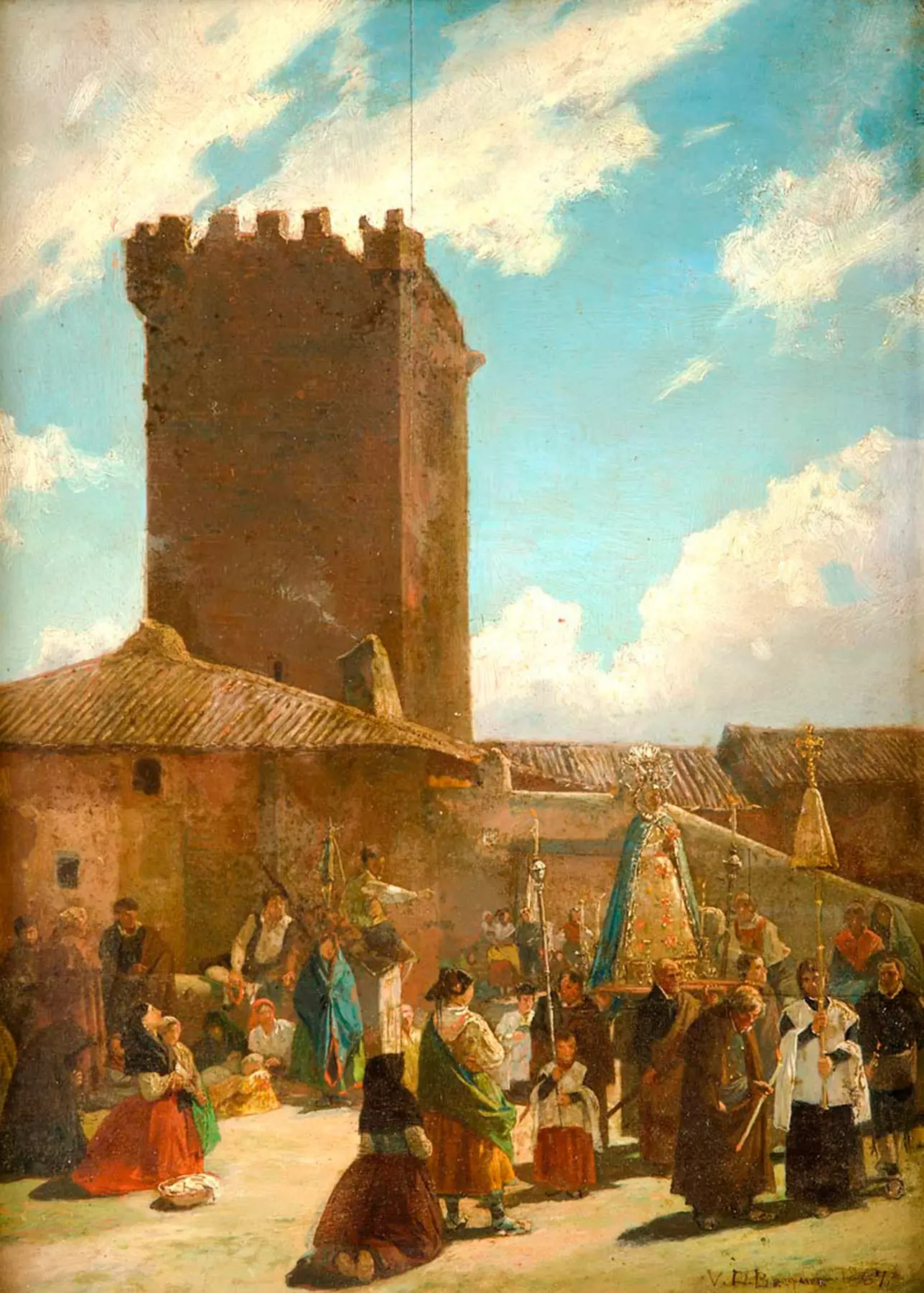 'Procession in Noviercas' Valeriano Dominguez Bcquer