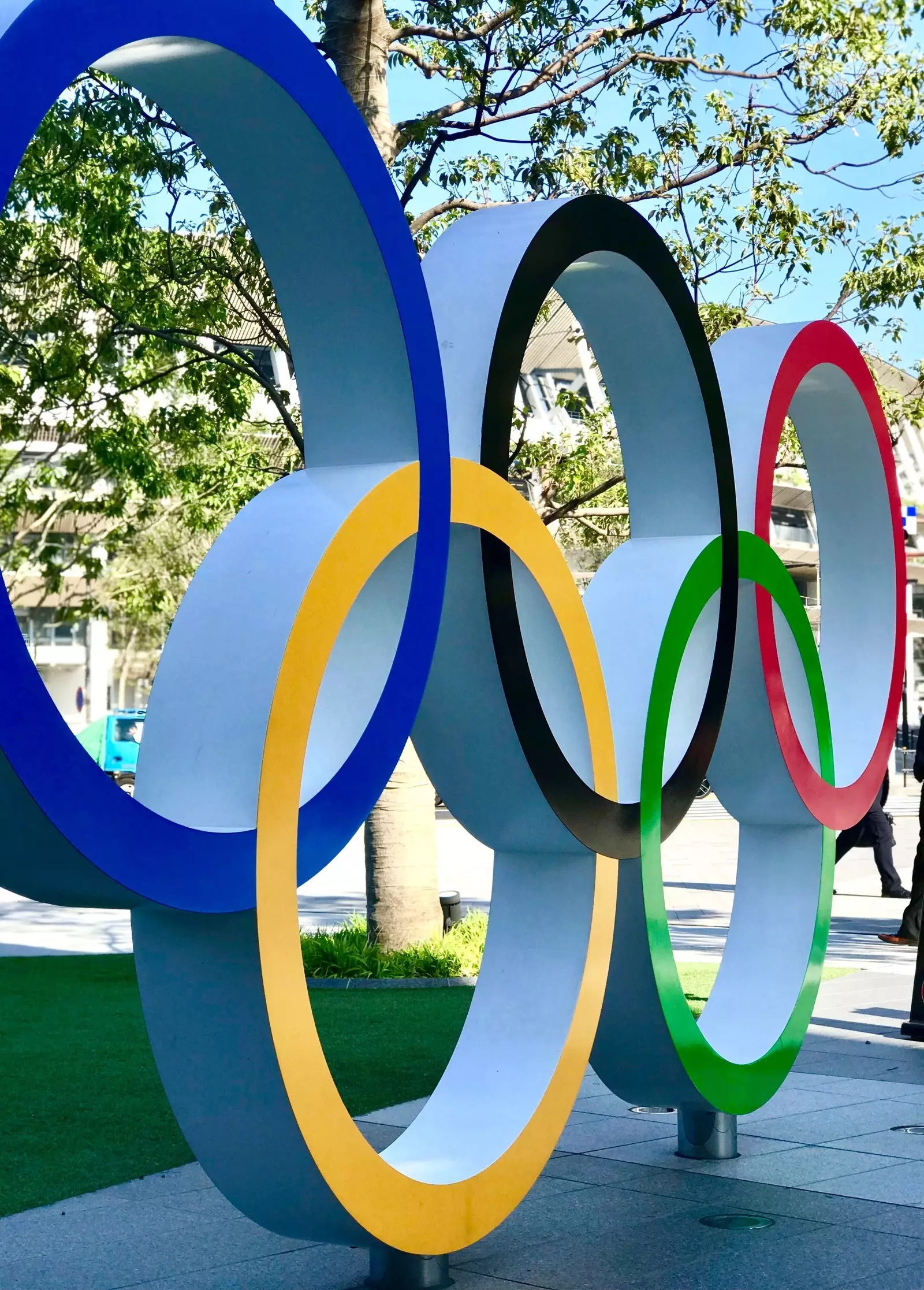 Olympische Ringe in Tokio Japan.