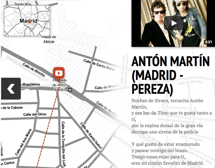 Map songs Madrid