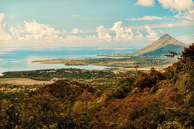 Udsigt over det sydlige Mauritius fra Charamel