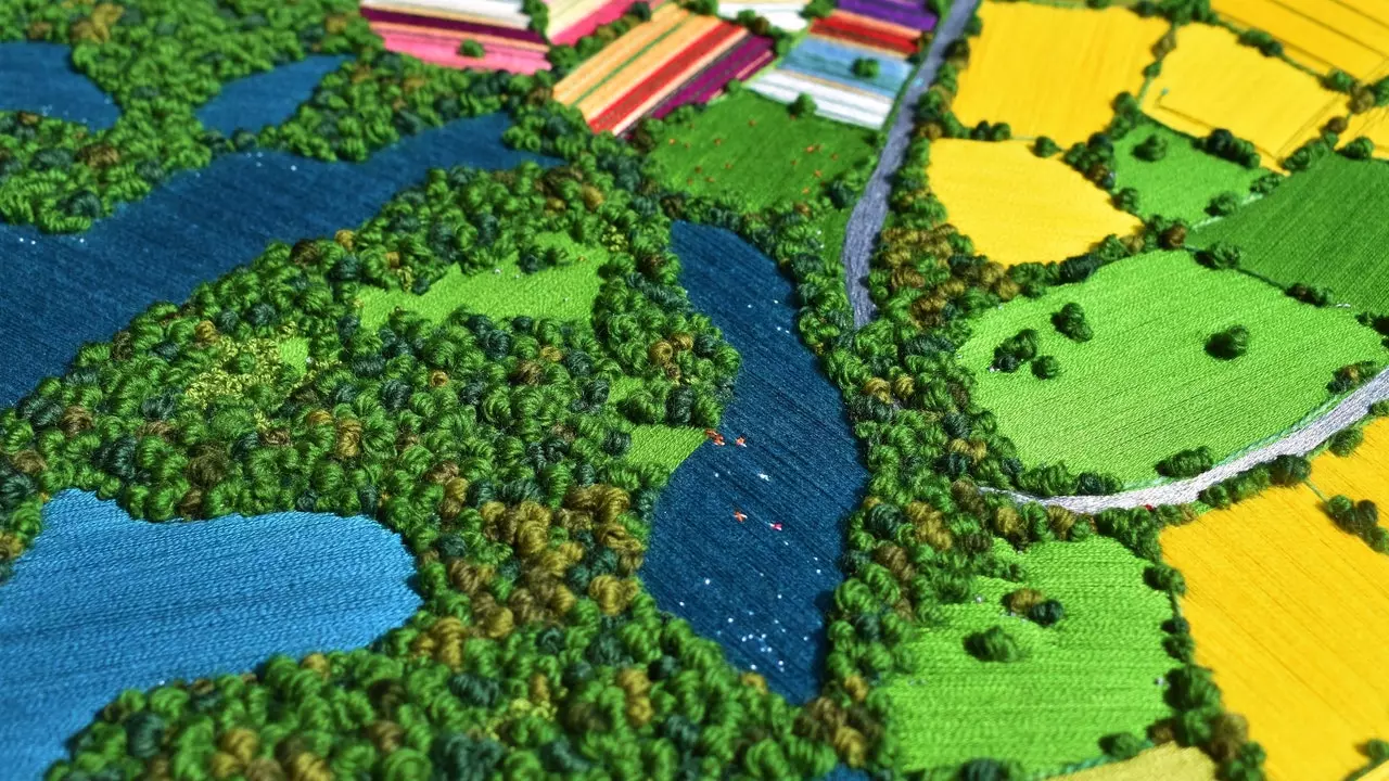 What if Google Earth showed you landscapes with embroidery?