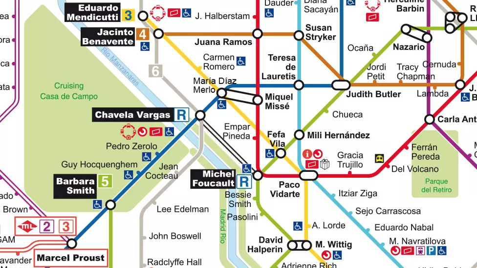 Madrid metrosi xaritasi LGBTIQ xotirasini qutqaradi