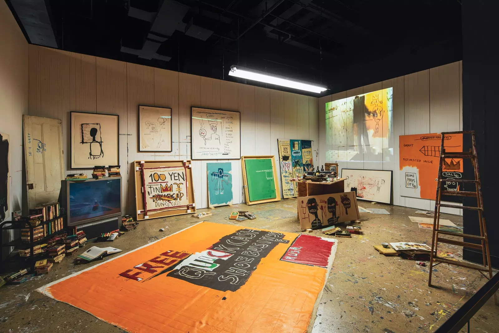 Recreatie van de studie van Basquiat