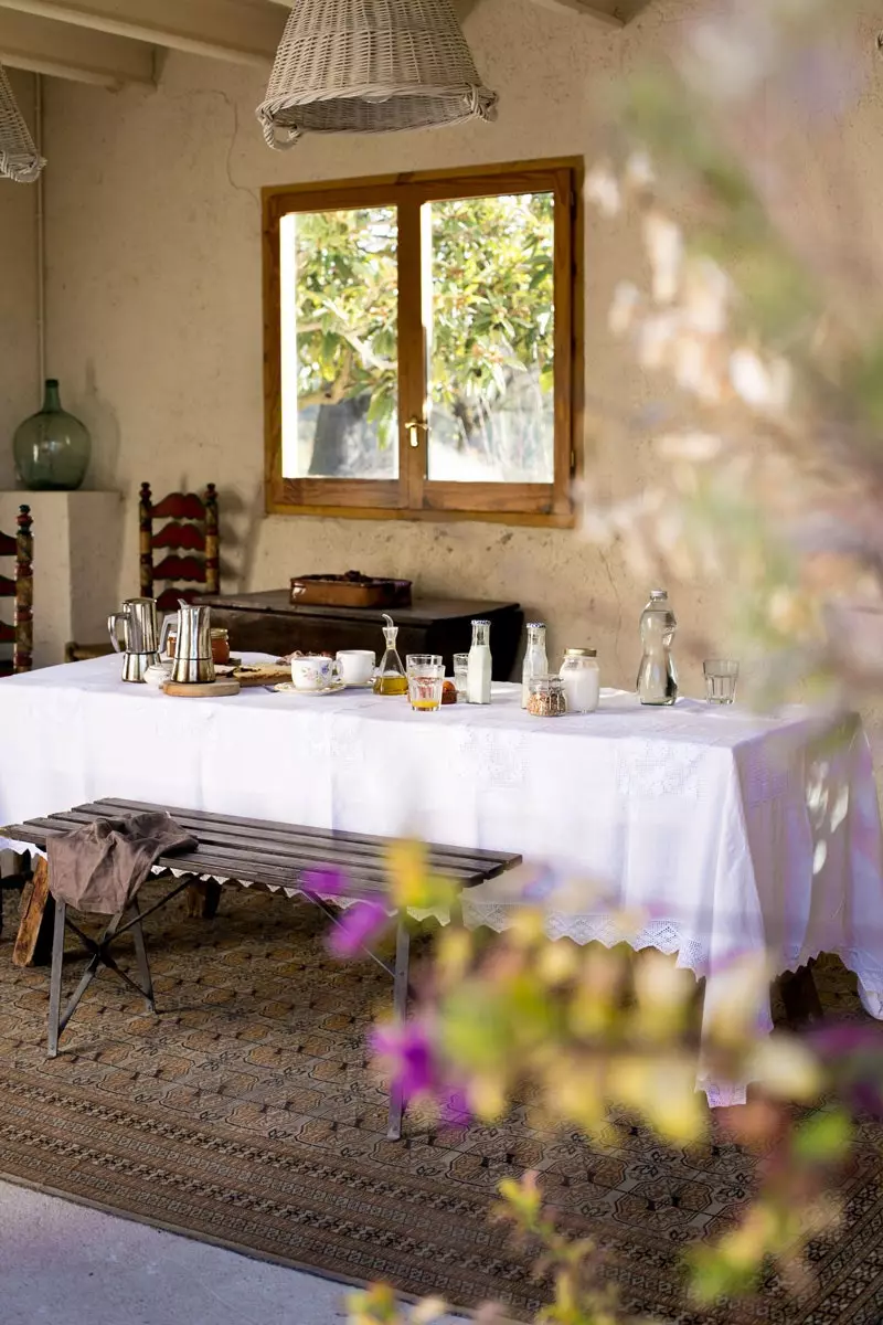 Breakfast table at Mas Palou