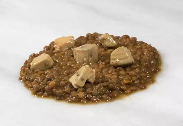 Lentil dengan foie