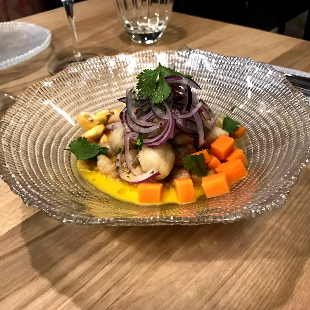 Kuoco سرخ شده Ceviche غذا 360 درجه