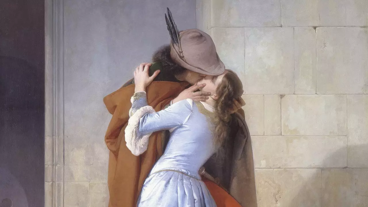 'Kysset' af Francesco Hayez, maleriet, der triumferer blandt elskere