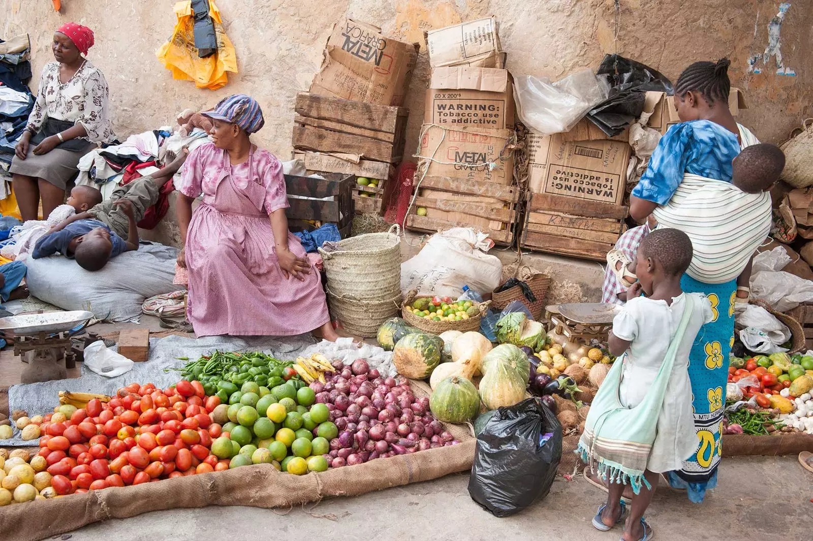 Vibanda vya matunda na mboga huko Lamu