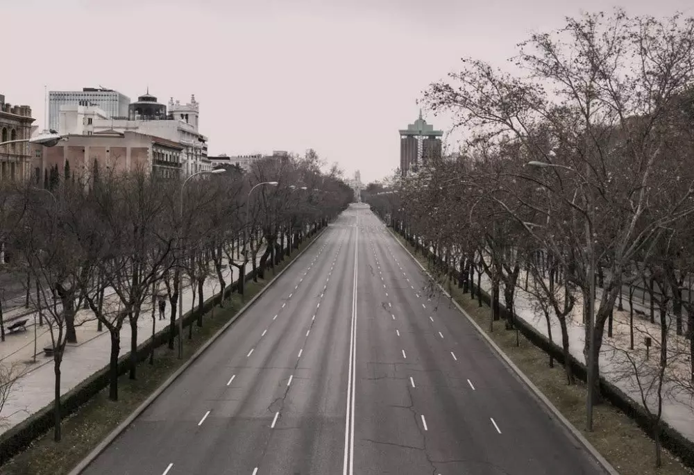 Madrid án fólks merkir borgin „Opnaðu augun á þessum myndum