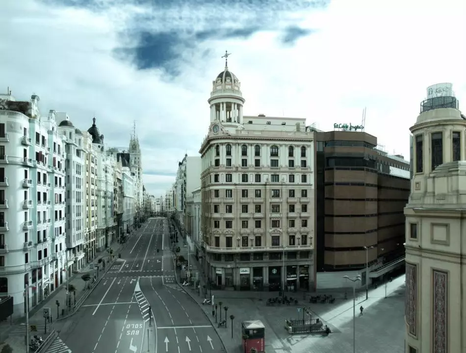 Madrid zonder mensen markeert de stad een 'Open je ogen op deze foto's'