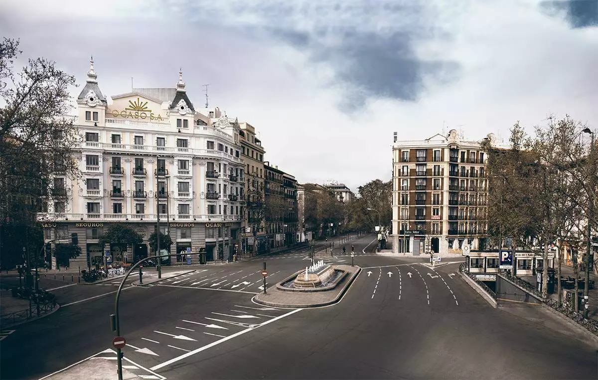 Madrid senza persone la città segna un 'Apri gli occhi in queste fotografie