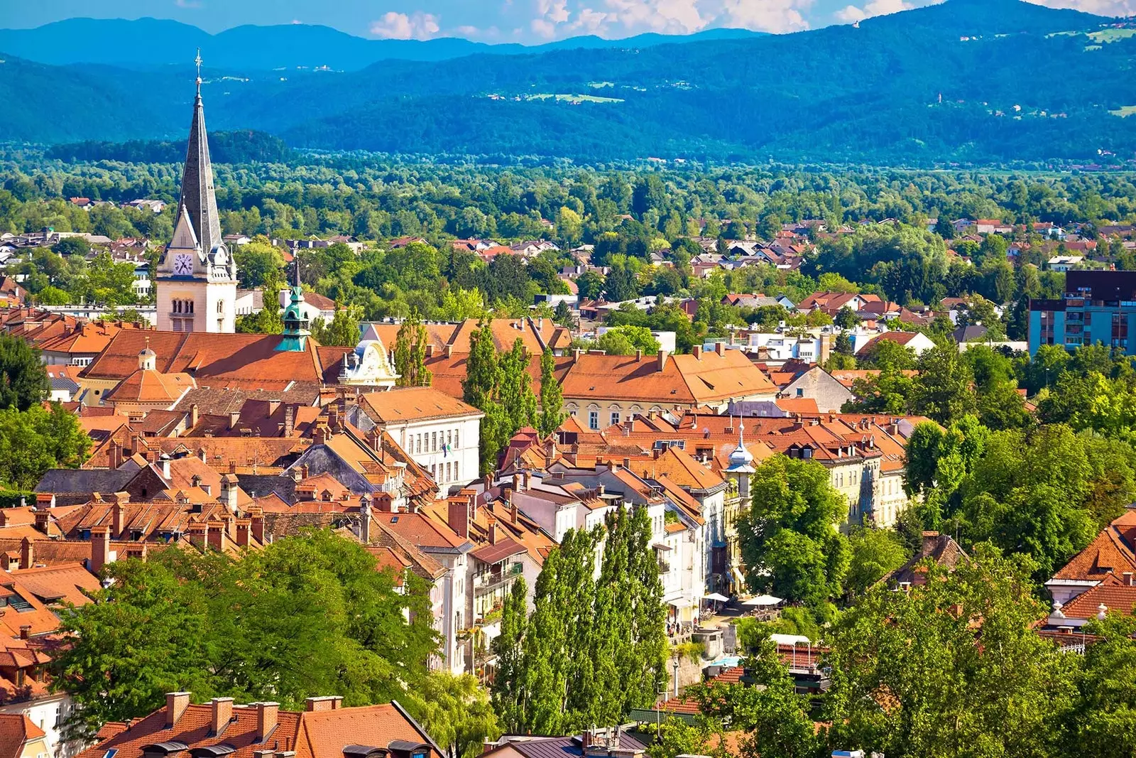 Pemandangan udara Ljubljana