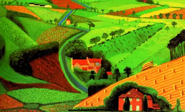 De weg over de Wolds door David Hockney.