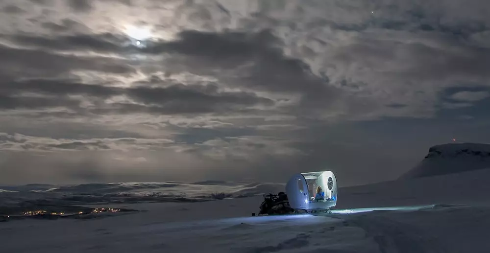 Bubble Sled Der Bubble-Schlitten, um die Nordlichter zu sehen