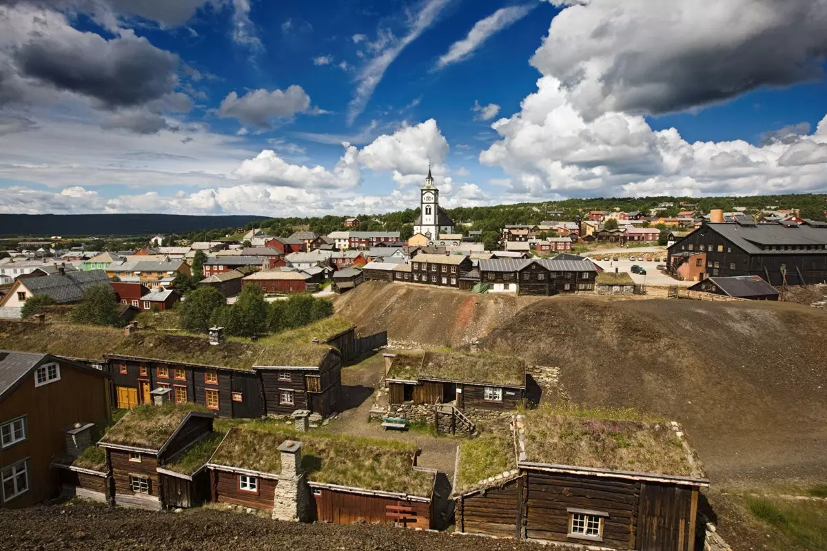 Røros a potosí po sniegu Norvegijoje