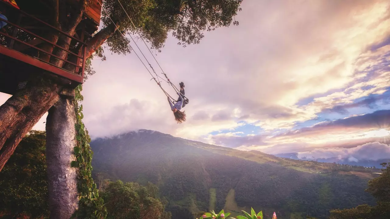 This is Baños and its swing at the end of the world