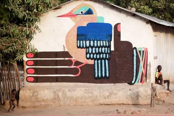 Urban kunst i landsbyene i Gambia